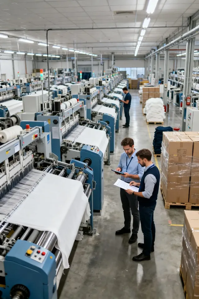 A factory production line with machinery on the shop floor